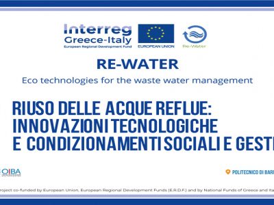 Interreg Re-Water: workshop for the reuse of wastewaters